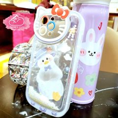 Case Ốp điện thoại iPhone Vịt trắng Phao nước Bling Bling iPhone 7/8/11/12/13/14/Plus/Pro/Promax