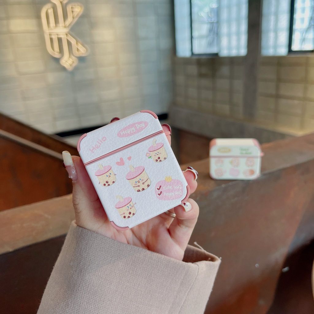 COVER AIRPOD Chất Nhám Da Họa Tiết Hoạt Hình Kute (8 Mẫu)