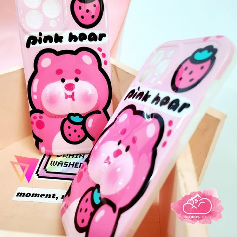 Case Ốp điện thoại iPhone Gấu dâu Lotso Dẻo Má phồng iPhone 11/12/13/14/Pro/Promax