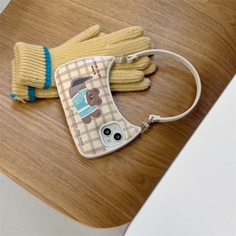 CASE IPHONE DA Dạng Túi Xách Sang Chảnh (Gấu)
