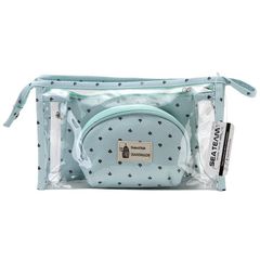 BÓP VIẾT Trong Suốt Kèm 2 Túi Nhỏ ( túi du lịch)