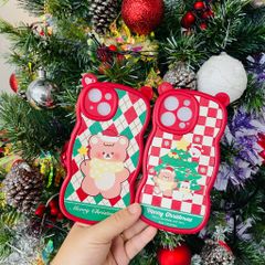 CASE IPHONE Merry Christmas Tai Gấu Viền Gợn Sóng Siêu Xinh - NOEL