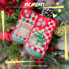 CASE IPHONE Merry Christmas Tai Gấu Viền Gợn Sóng Siêu Xinh - NOEL