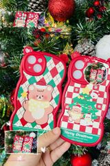 CASE IPHONE Merry Christmas Tai Gấu Viền Gợn Sóng Siêu Xinh - NOEL