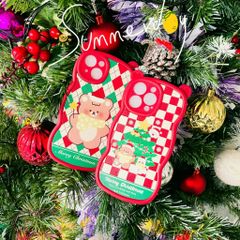 CASE IPHONE Merry Christmas Tai Gấu Viền Gợn Sóng Siêu Xinh - NOEL