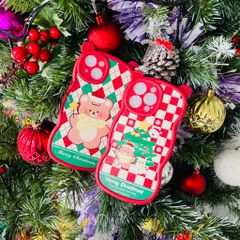 CASE IPHONE Merry Christmas Tai Gấu Viền Gợn Sóng Siêu Xinh - NOEL