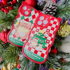 CASE IPHONE Merry Christmas Tai Gấu Viền Gợn Sóng Siêu Xinh - NOEL