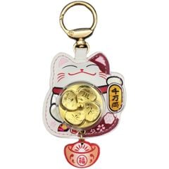 Móc khoá Mèo may mắn xoay Chiêu tài Vạn Sự Như Ý - Chất Da Cao cấp - TẾT