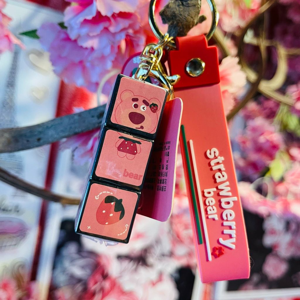 MÓC KHÓA GẤU DÂU LOTSO Rubik Dài