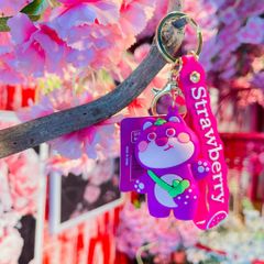 MÓC KHÓA GẤU HỒNG LOTSO Má hồng - ( DÂY HỒNG )