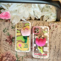 CASE IPHONE ICON NỔI Hoa Vải ( 2 mẫu).