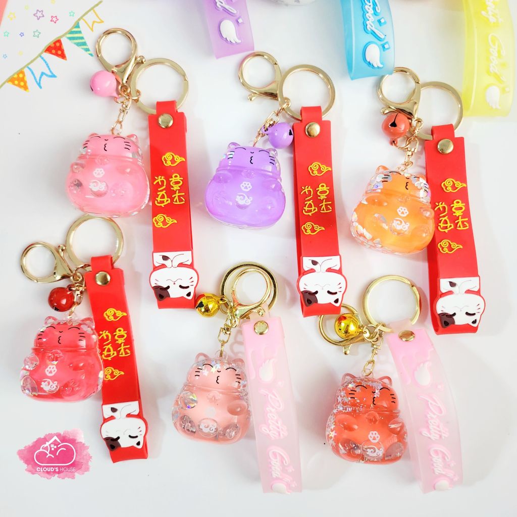 Móc khoá Mèo may mắn Nước Bliing Bling - TẾT