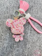 MÓC KHÓA BEARBRICK ĐÍNH ĐÁ SANG CHẢNH MẬP (CÓ KÈM DÂY DA)