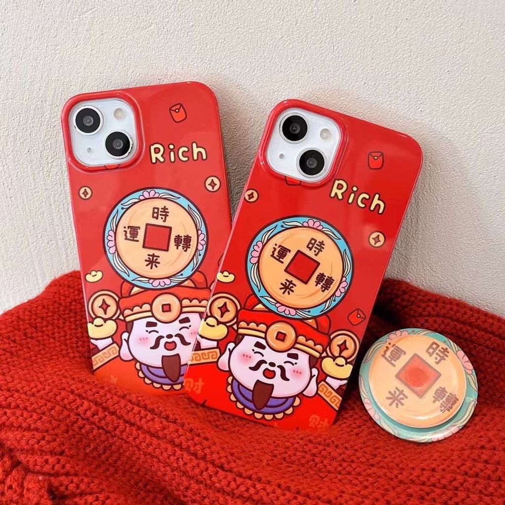 Case Ốp điện thoại iPhone Ông Thần Tài Siêu Mỏng Kèm Popsocket Chiêu Tài iPhone 11/12/13/14/15/Pro/Promax - TẾT