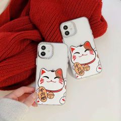Case Ốp điện thoại iPhone Mèo may mắn Trong Nhám iPhone 11/12/13/14/Pro/Promax - TẾT