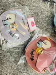 BÓP MÓC KHÓA MINI túi da  (Tặng Kèm Tai Nghe)