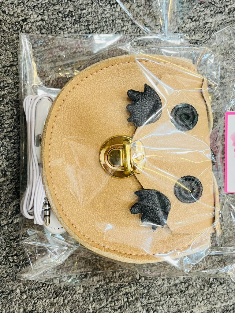 BÓP MÓC KHÓA MINI túi da  (Tặng Kèm Tai Nghe)