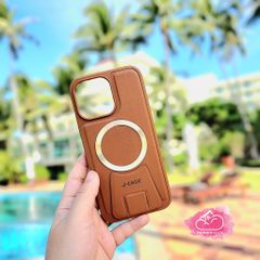CASE IPHONE DA J-CASE Chính Hãng Magsafe Chống Dựng (4 màu)