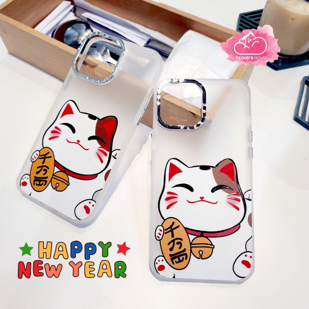 Case Ốp điện thoại iPhone Mèo may mắn Trong Nhám iPhone 11/12/13/14/Pro/Promax - TẾT