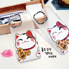 Case Ốp điện thoại iPhone Mèo may mắn Trong Nhám iPhone 11/12/13/14/Pro/Promax - TẾT