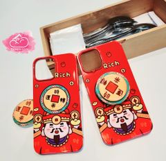 Case Ốp điện thoại iPhone Ông Thần Tài Siêu Mỏng Kèm Popsocket Chiêu Tài iPhone 11/12/13/14/15/Pro/Promax - TẾT