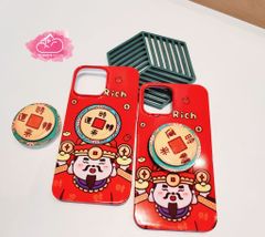 Case Ốp điện thoại iPhone Ông Thần Tài Siêu Mỏng Kèm Popsocket Chiêu Tài iPhone 11/12/13/14/15/Pro/Promax - TẾT