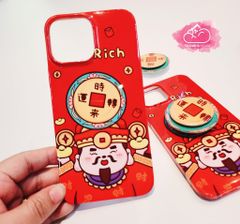 Case Ốp điện thoại iPhone Ông Thần Tài Siêu Mỏng Kèm Popsocket Chiêu Tài iPhone 11/12/13/14/15/Pro/Promax - TẾT