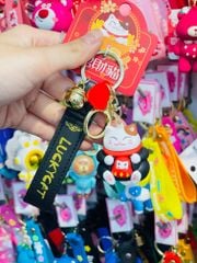 MÓC KHÓA MÈO MAY MẮN - Dây phối da LUCKY - TẾT