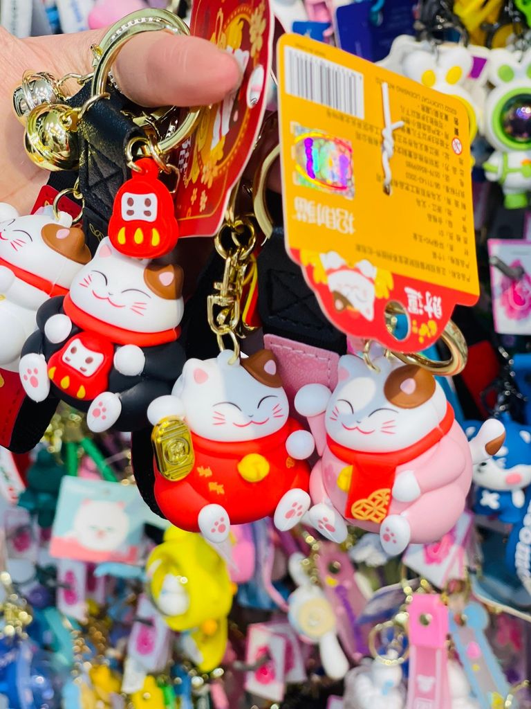 MÓC KHÓA MÈO MAY MẮN - Dây phối da LUCKY - TẾT