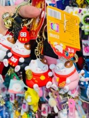 MÓC KHÓA MÈO MAY MẮN - Dây phối da LUCKY - TẾT