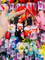 MÓC KHÓA MÈO MAY MẮN - Dây phối da LUCKY - TẾT
