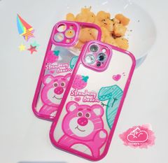 Case Ốp điện thoại iPhone Gấu dâu Lotso Trong viền dẻo Chống ố iPhone 11/12/13/14/Pro/Promax