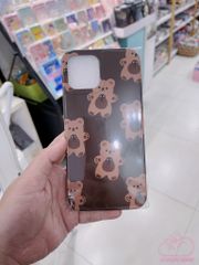 CASE IPHONE NHÁM BÓNG HOẠ TIẾT GẤU NUDE - NÂU