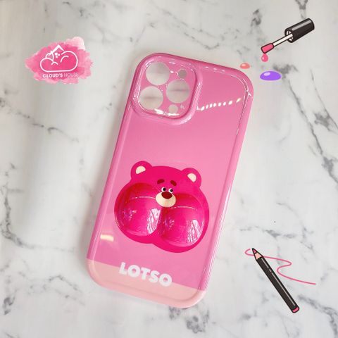 Case Ốp điện thoại iPhone Gấu dâu Lotso Má phồng iPhone 11/12/13/14/Pro/Promax