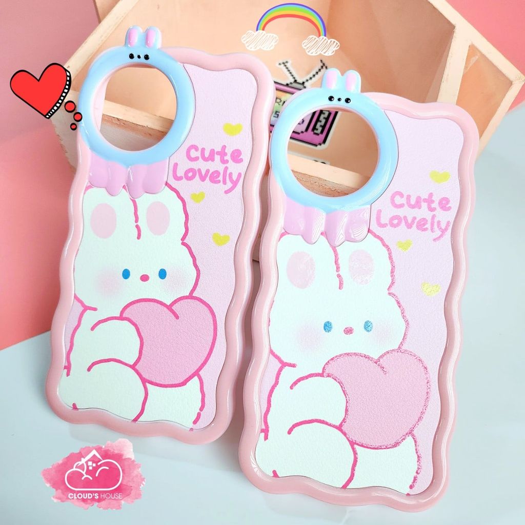 Case Ốp điện thoại iPhone thỏ cute Nhám da tai thỏ gợn sóng cam tròn iPhone 11/11promax/12pro/12promax/13/13pro/13promax/14/14pro/14promax