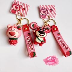 MÓC KHÓA GẤU Dâu LOTSO đeo giỏ