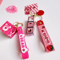 MÓC KHÓA GẤU DÂU LOTSO Rubik Dài