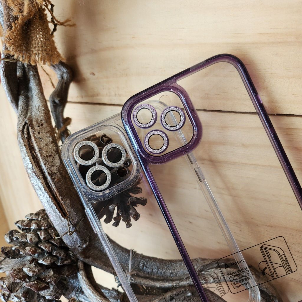 Case Ốp điện thoại iPhone Aapoo Lưng trong Chống ố Viền kim tuyến Camera đính đá Bling bling iPhone 11/12/13/14/Plus/Pro/Promax