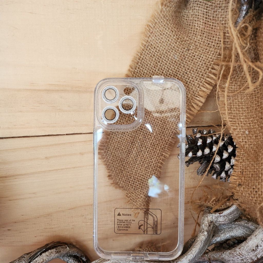 Case Ốp điện thoại iPhone Aapoo Lưng trong Chống ố Viền kim tuyến Camera đính đá Bling bling iPhone 11/12/13/14/Plus/Pro/Promax
