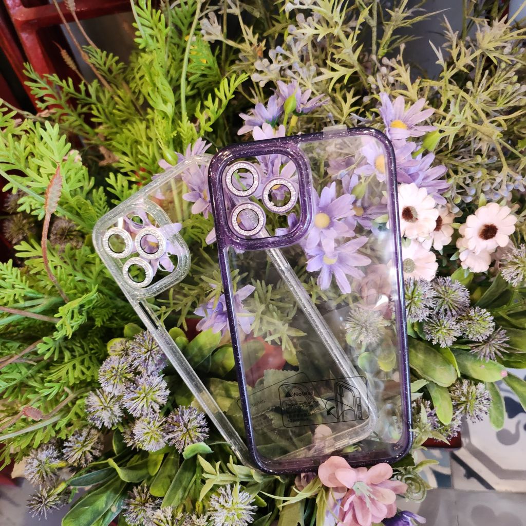 Case Ốp điện thoại iPhone Aapoo Lưng trong Chống ố Viền kim tuyến Camera đính đá Bling bling iPhone 11/12/13/14/Plus/Pro/Promax