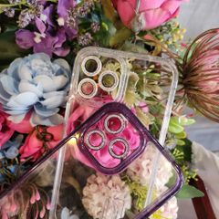 Case Ốp điện thoại iPhone Aapoo Lưng trong Chống ố Viền kim tuyến Camera đính đá Bling bling iPhone 11/12/13/14/Plus/Pro/Promax