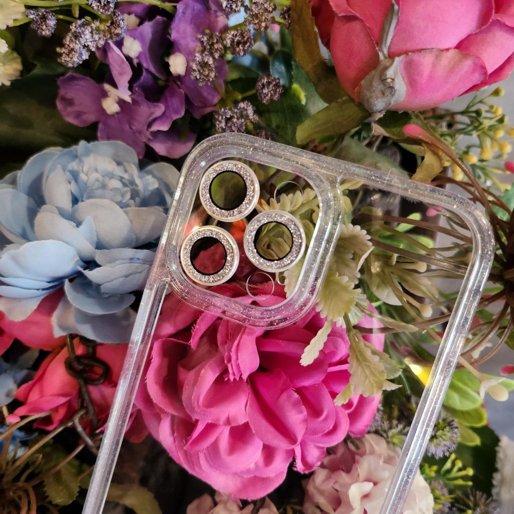 Case Ốp điện thoại iPhone Aapoo Lưng trong Chống ố Viền kim tuyến Camera đính đá Bling bling iPhone 11/12/13/14/Plus/Pro/Promax
