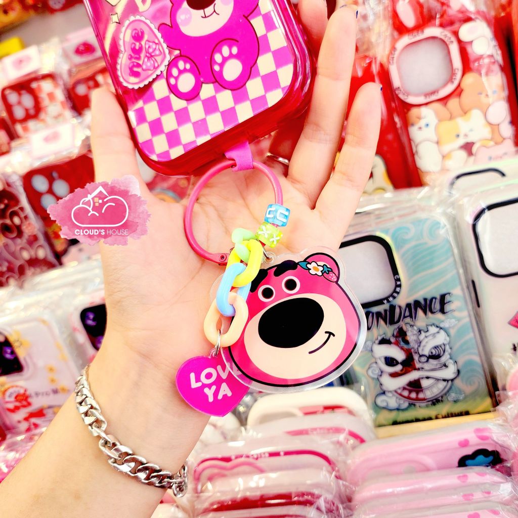 Móc khóa Gấu dâu Lotso Love ya Forever
