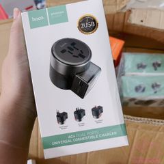 Dock sạc Cóc sạc CỦ SẠC ĐA NĂNG - Ổ CẮM DU LỊCH QUÔC TẾ, TÍCH HỢP CÁC CHUẨN Ổ CẮM QUỐC TẾ, US, UK, EU,.. 2 CỔNG SẠC USB chính hãng HOCO AC4