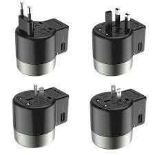 Dock sạc Cóc sạc CỦ SẠC ĐA NĂNG - Ổ CẮM DU LỊCH QUÔC TẾ, TÍCH HỢP CÁC CHUẨN Ổ CẮM QUỐC TẾ, US, UK, EU,.. 2 CỔNG SẠC USB chính hãng HOCO AC4