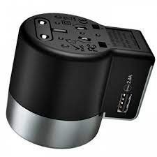 Dock sạc Cóc sạc CỦ SẠC ĐA NĂNG - Ổ CẮM DU LỊCH QUÔC TẾ, TÍCH HỢP CÁC CHUẨN Ổ CẮM QUỐC TẾ, US, UK, EU,.. 2 CỔNG SẠC USB chính hãng HOCO AC4