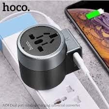 Dock sạc Cóc sạc CỦ SẠC ĐA NĂNG - Ổ CẮM DU LỊCH QUÔC TẾ, TÍCH HỢP CÁC CHUẨN Ổ CẮM QUỐC TẾ, US, UK, EU,.. 2 CỔNG SẠC USB chính hãng HOCO AC4