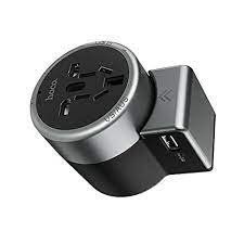 Dock sạc Cóc sạc CỦ SẠC ĐA NĂNG - Ổ CẮM DU LỊCH QUÔC TẾ, TÍCH HỢP CÁC CHUẨN Ổ CẮM QUỐC TẾ, US, UK, EU,.. 2 CỔNG SẠC USB chính hãng HOCO AC4