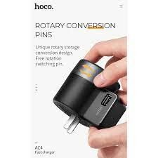 Dock sạc Cóc sạc CỦ SẠC ĐA NĂNG - Ổ CẮM DU LỊCH QUÔC TẾ, TÍCH HỢP CÁC CHUẨN Ổ CẮM QUỐC TẾ, US, UK, EU,.. 2 CỔNG SẠC USB chính hãng HOCO AC4