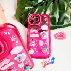 Case Ốp điện thoại iPhone Gấu dâu Lotso Phao trong Dẻo Chống dựng icon nổi iPhone 11/12/13/14/Pro/Promax